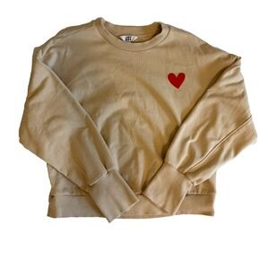 JoyLab woman's tan cozy soft‎ sweater sweatshirt You Are Loved Size XS NWOT